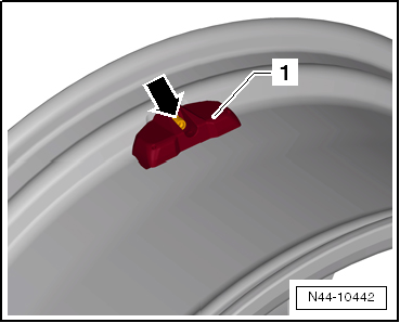 Tire Pressure Monitoring Sensor without Metal Valve, Removing and Installing, Service Version