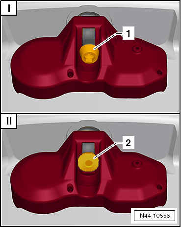 Tire Pressure Monitoring Sensor without Metal Valve, Removing and Installing, Service Version