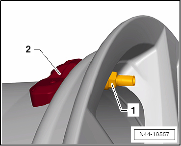 Tire Pressure Monitoring Sensor without Valve, Removing and Installing, Vehicle Before Customer Delivery