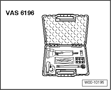 Refrigerant Circuit, Tracing Leaks, with Leak Detection System -VAS6196- or Leak Detection Kit -VAS6201A- or Succeeding Model